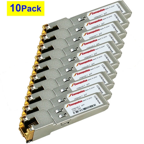 10PK - SFP-10G-T-80 Compatible Transceiver for Cisco ASR 9000 Series (A9K-16T/8-B)